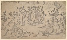 The death of Ananias surrounded by Apostles, 1518. Creator: Ugo da Carpi