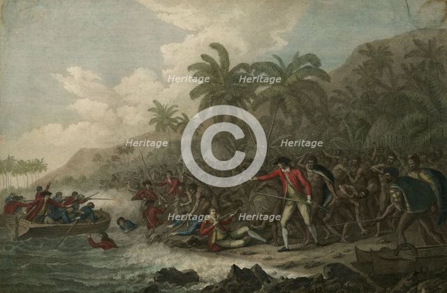 The Death of Captain James Cook on February 14, 1779, 1785. Artist: Webber, John (1751-1793)