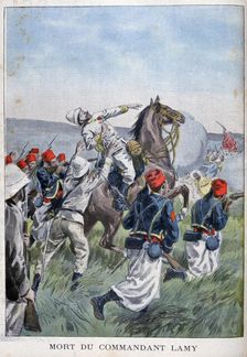The death of commandant Lamy, Battle of Kousséri, 22nd April 1900. Artist: Oswaldo Tofani