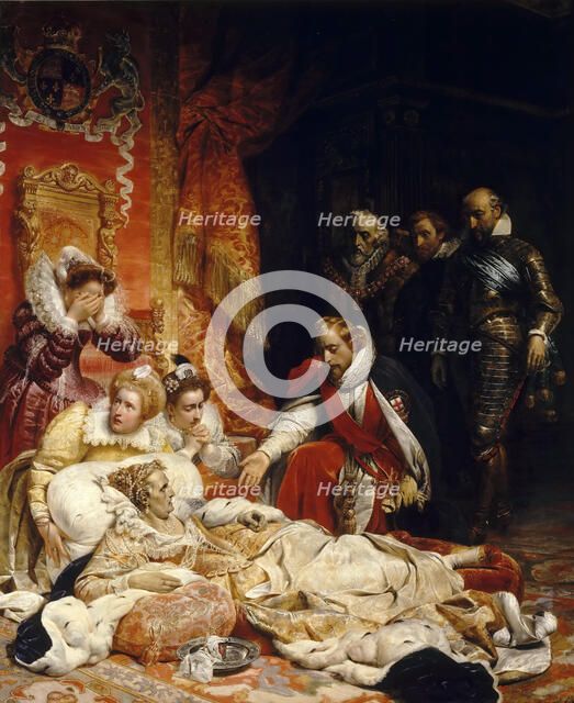 The Death of Elizabeth I, Queen of England. Artist: Delaroche, Paul Hippolyte (1797-1856)