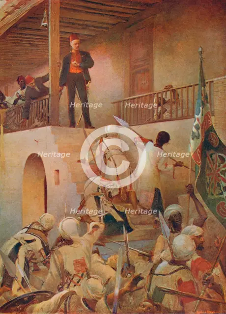'The Death of General Gordon, Khartoum, 26 January 1885', 1893 (1906). Creator: Unknown.