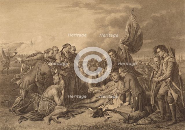 'The Death of General Wolfe on the Heights of Abraham, Quebec, 13th September 1759', 1886. Artist: Thomas Brown.
