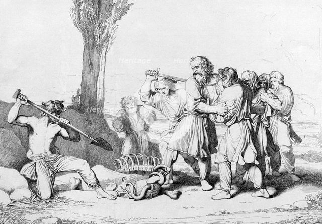 The Death of Grand Duke Oleg, before 1839. Artist: Bruni, Fyodor Antonovich (1800-1875)