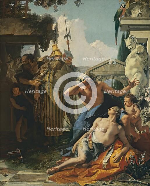 The Death of Hyacinthus, 1752. Creators: Giovanni Battista Tiepolo, Ovid.