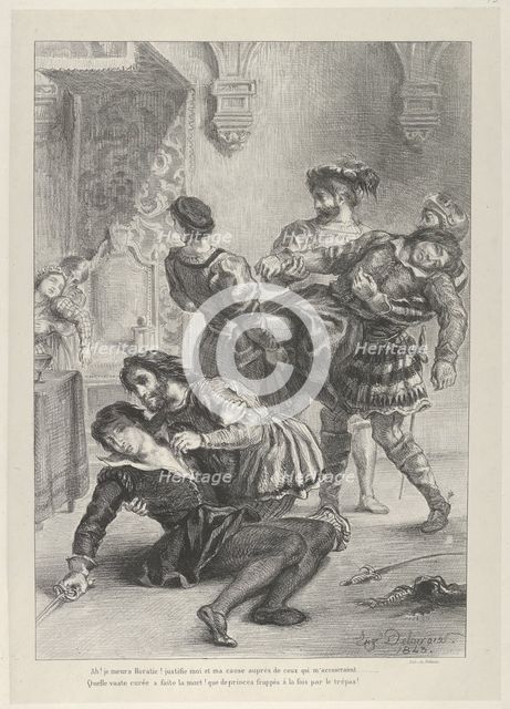 The Death of Hamlet, 1843., 1843. Creator: Eugene Delacroix.