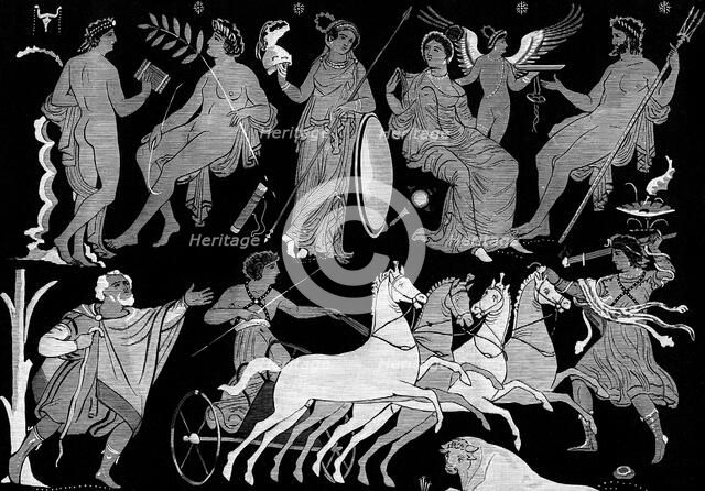 The death of Hippolytus, 4th century BC (1882). Artist: Unknown