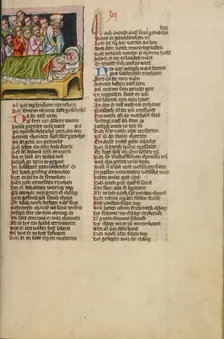 The Death of Jacob; Weltchronik, about 1400-1410. Creator: Unknown