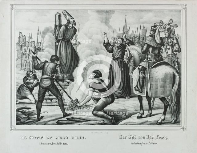 The Death of Jan Hus in Constance, Mid of the 19th cen.. Creator: Wentzel, Johann Friedrich (1807-1869).