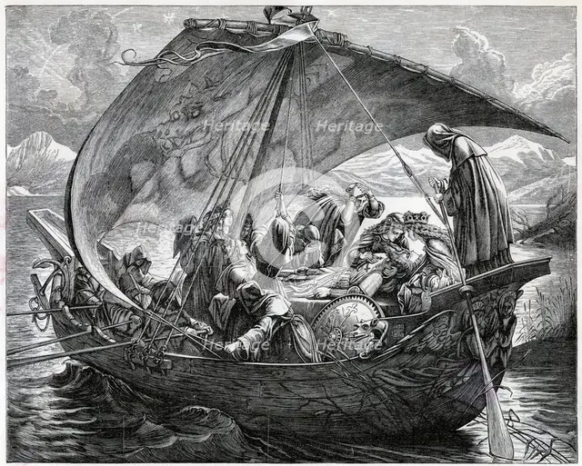 The death of King Arthur, (19th century). Artist: Unknown
