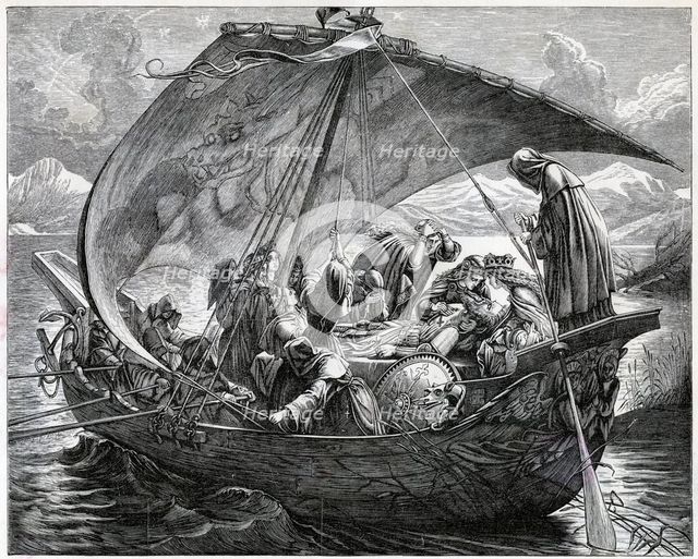 The death of King Arthur, (19th century). Artist: Unknown