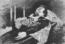 The Death of King Ludwig II of Bavaria - The King Lying in State 1886. Creator: Unknown