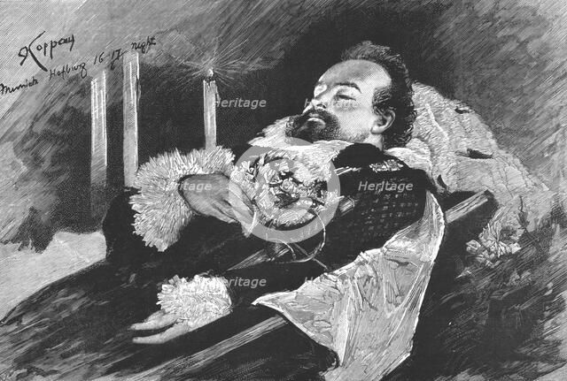 'The Death of King Ludwig II of Bavaria - The King Lying in State', 1886. Creator: Unknown.