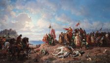 The death of king Wladyslaw III at Varna, 1865-1875. Artist: Khlebovsky, Stanislav (1835-1884)