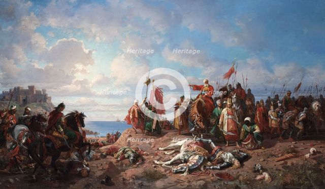 The death of king Wladyslaw III at Varna, 1865-1875. Artist: Khlebovsky, Stanislav (1835-1884)