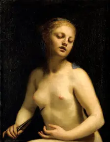The Death of Lucretia 17th century. Artist: Guido Cagnacci