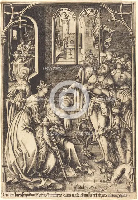 The Death of Lucretia, c. 1500/1503. Creator: Israhel van Meckenem.
