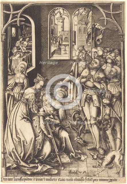 The Death of Lucretia, c. 1500/1503. Creator: Israhel van Meckenem.