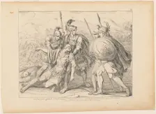 The Death of Lausus, early 19th century. Creator: Bartolomeo Pinelli