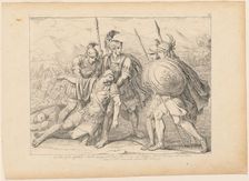 The Death of Lausus, early 19th century. Creator: Bartolomeo Pinelli