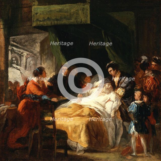The Death of Leonardo da Vinci in the Arms of François I, c1781. Creator: Francois Guillaume Menageot.