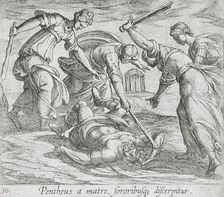 The Death of Pentheus, published 1606. Creators: Antonio Tempesta, Wilhelm Janson