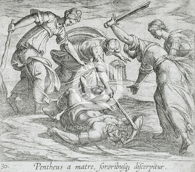 The Death of Pentheus, published 1606. Creators: Antonio Tempesta, Wilhelm Janson.