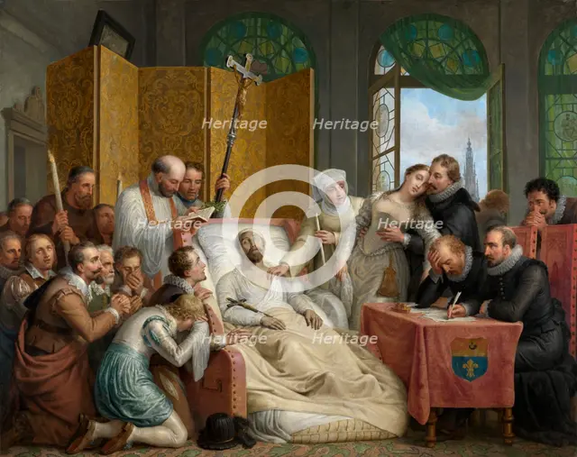The Death of Peter Paul Rubens, 1827. Creator: Mathieu Van Brée.
