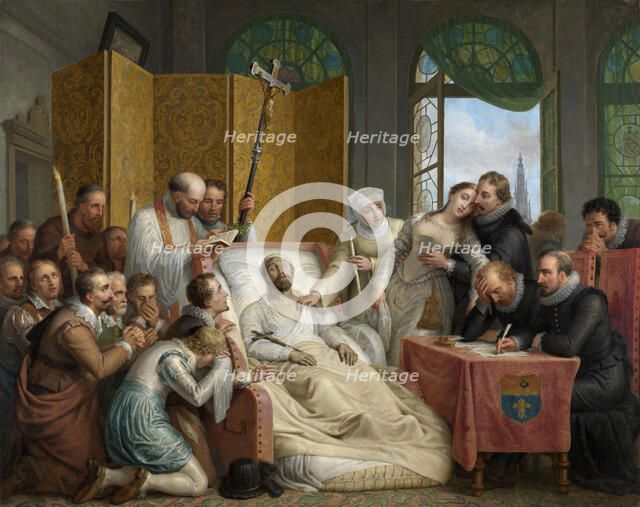 The Death of Peter Paul Rubens, 1827. Creator: Mathieu Van Brée.