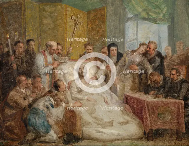 The Death of Peter Paul Rubens, 1827. Creator: Mathieu Van Brée.