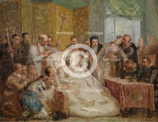 The Death of Peter Paul Rubens, 1827. Creator: Mathieu Van Brée.