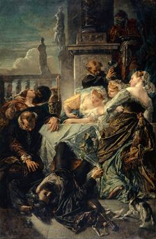 The Death of Pietro Aretino, 1854. Creator: Anselm Friedrich Feuerbach