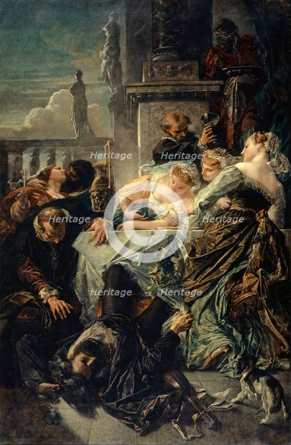 The Death of Pietro Aretino, 1854. Creator: Anselm Friedrich Feuerbach.