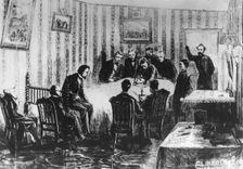 The death of President Abraham Lincoln, 14th April 1865. Creator: Unknown
