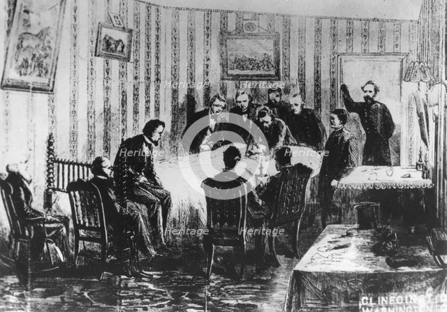 The death of President Abraham Lincoln, 14th April 1865.  Creator: Unknown.