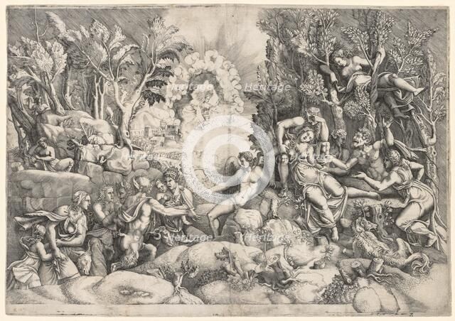 The Death of Procris, c. 1540. Creator: Giorgio Ghisi (Italian, 1520-1582).