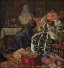 The Death of Queen Sophie Amalie, 1882. Artist: Zahrtmann, Kristian (1843-1917)