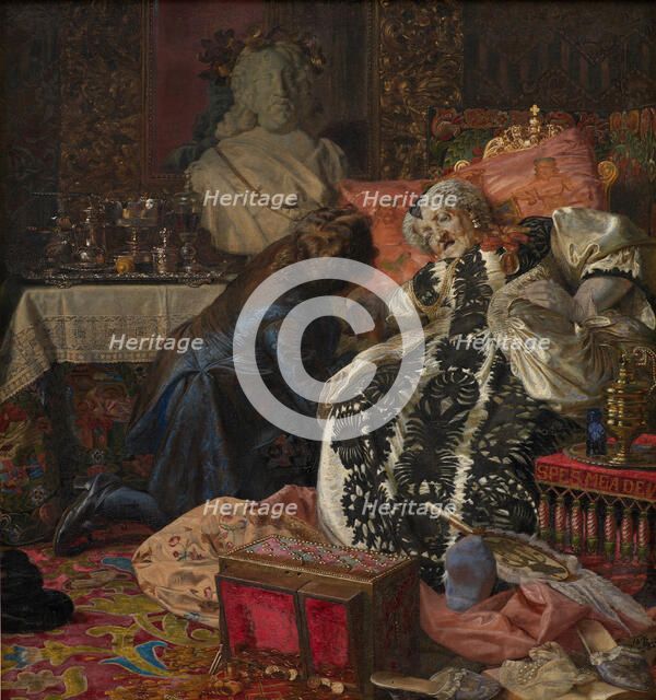 The Death of Queen Sophie Amalie, 1882. Artist: Zahrtmann, Kristian (1843-1917)