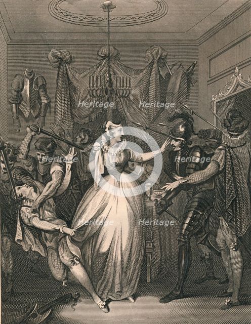The Death of Rizzio, 1566, (1794-1812). Artist: P Rothwell