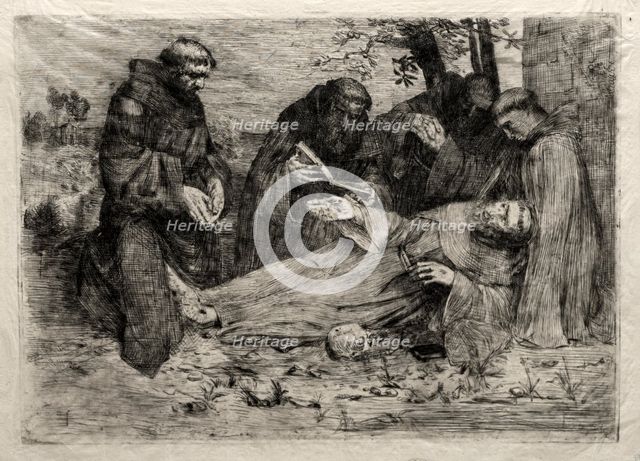 The Death of St. Francis. Creator: Alphonse Legros (French, 1837-1911).