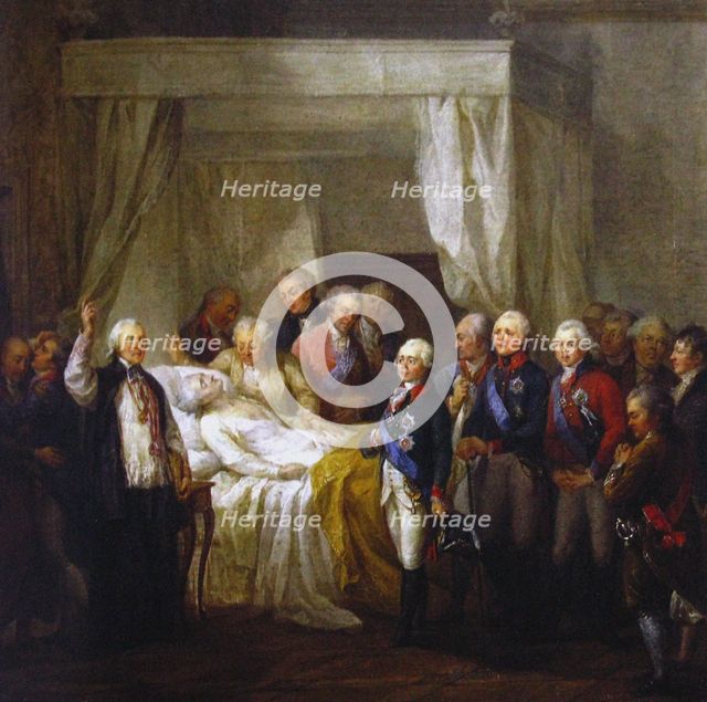 The Death of Stanislaw II August Poniatowski, after 1798. Artist: Bacciarelli, Marcello (1731-1818)