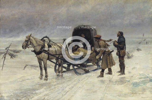 The Death of Sten Sture the Younger on the Ice of Lake Mälaren, 1880. Creator: Carl Gustaf Hellqvist.
