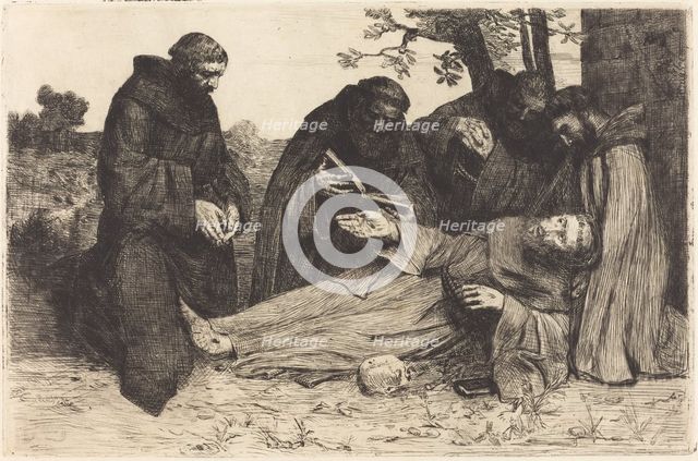 The Death of Saint Francis (La mort de St. Francois). Creator: Alphonse Legros.