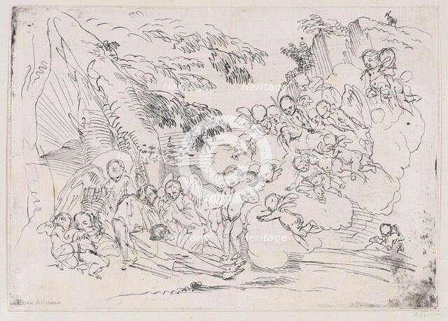 The death of Saint Pellegrino surrounded by many putti, 1700-1800. Creator: Anon.