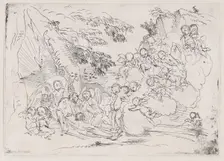 The death of Saint Pellegrino surrounded by many putti, 1700-1800. Creator: Anon