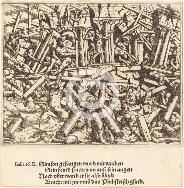 The Death of Samson, 1547. Creator: Augustin Hirschvogel.