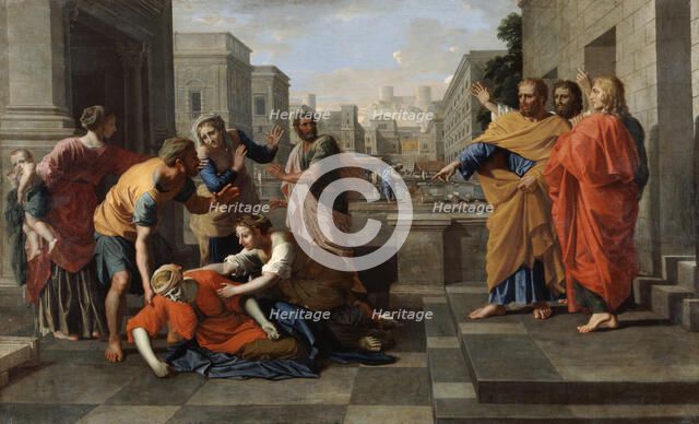 'The Death of Sapphira', 1652. Artist: Nicolas Poussin
