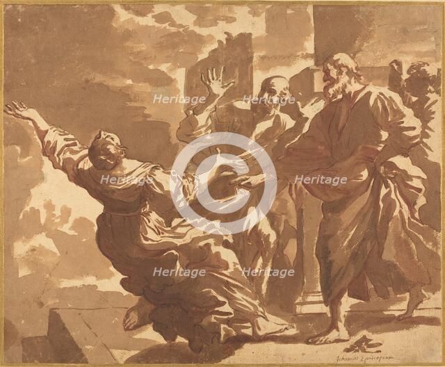 The Death of Sapphira. Creator: Jan de Bisschop.