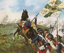 The death of Schwerin at Prague, 6 May 1757, (1936). Creator: Unknown