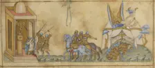 The Death of Sennacherib; miniature from a Book of Old Testament Prophets, about 1300. Creator: Unknown