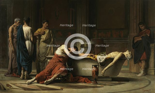The death of Seneca, 1871. Artist: Domínguez Sánchez, Manuel (1840-1906)